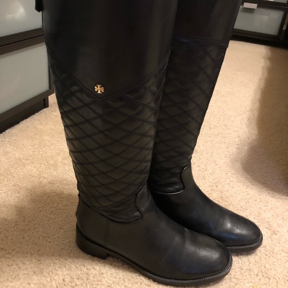Tory Burch Black Riding Boots - Picture 2 of 6